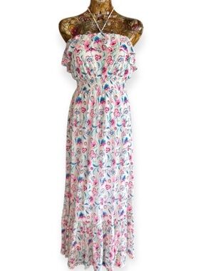Juicy Couture vintage white and floral maxi dress.